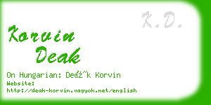 korvin deak business card